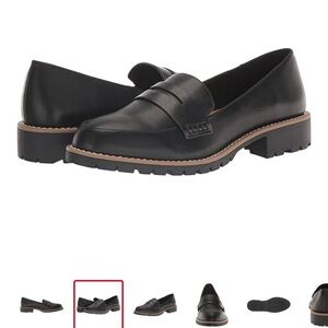 Dolce Vita Crisp Black Lug Loafers Women Size 9